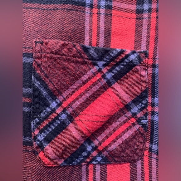 BIT & BRIDLE Women’s Plaid Embellished Collar Long Sleeve Flannel Shirt Size M - Picture 4 of 10